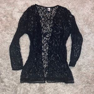 Black lace cardigan